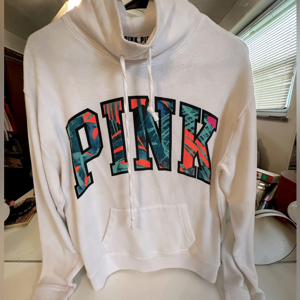 PINK floral print hoodie